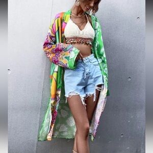 [Shein] Colorful Paisley Print Kimono Cover Up